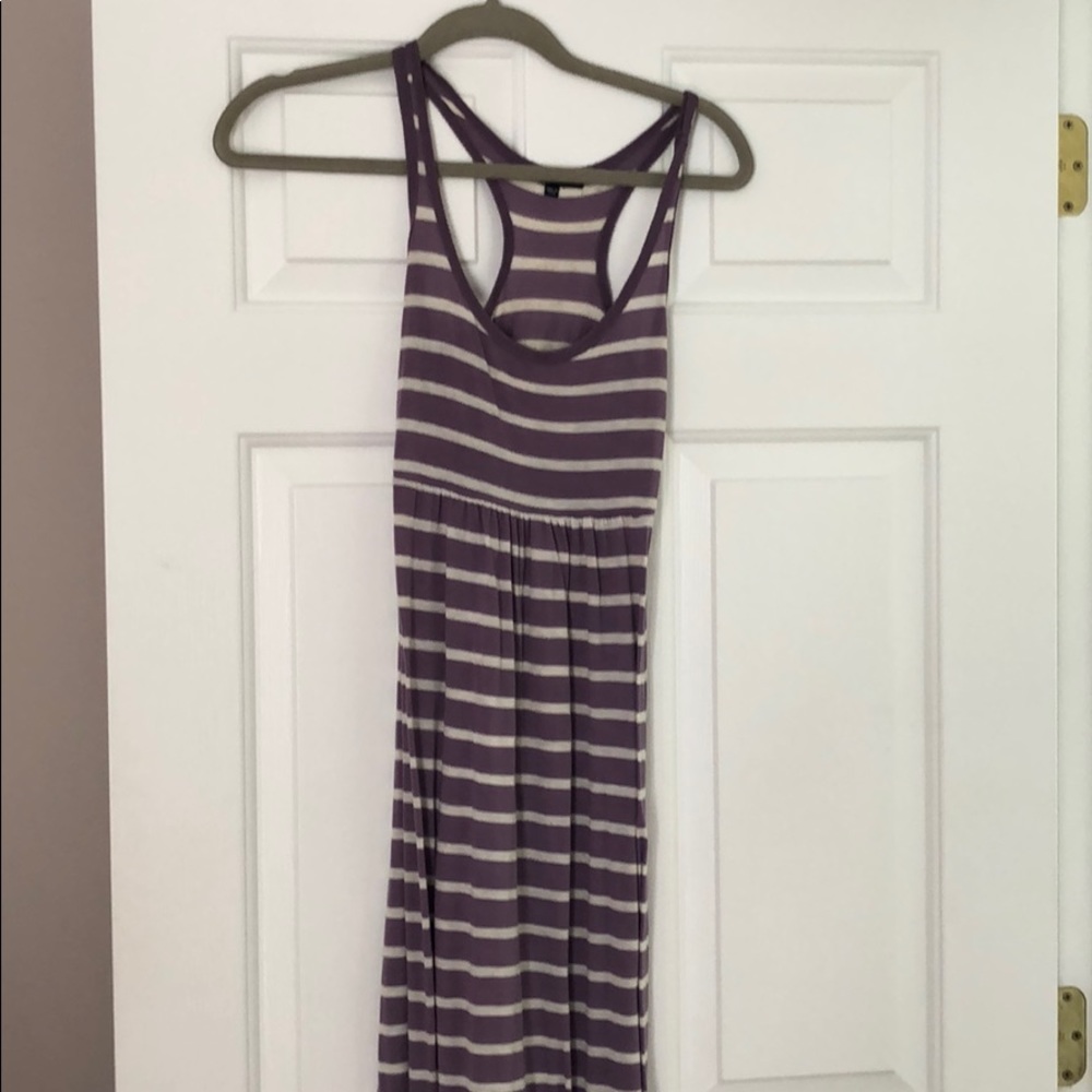 Purple and white striped maxi